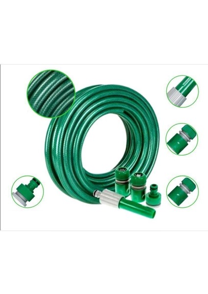 Meteor VMM15 Kırılmaz Örgülü Bahçe Su Hortumu 15 mt 5 Parça fiyatları