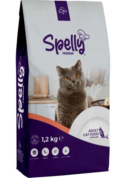 Premium Kısırlaştırılmış Kedi Maması - Somon (1,2kg)