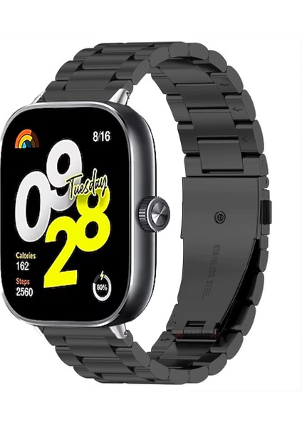 Redmi Watch 4 Ile Uyumlu Kordon Kordon Paslanmaz Döküm Çelik Metal Baklalı Kordon