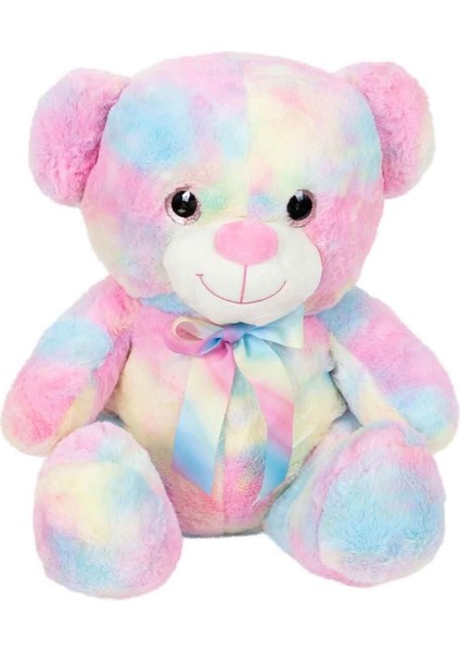 Sunman 4771 Gökkuşağı Renkli Peluş Ayı 45 cm -Sunman