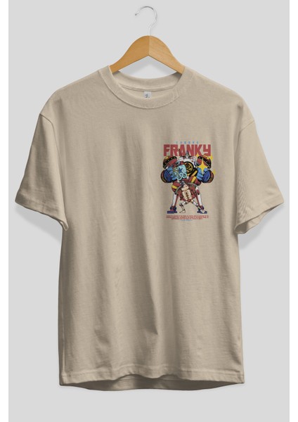 Cyborg Franky Ön Sol Baskılı Oversize T-Shirt Erkek Kadın Unisex Pamuk Bisiklet Yaka Tişort fiyatları