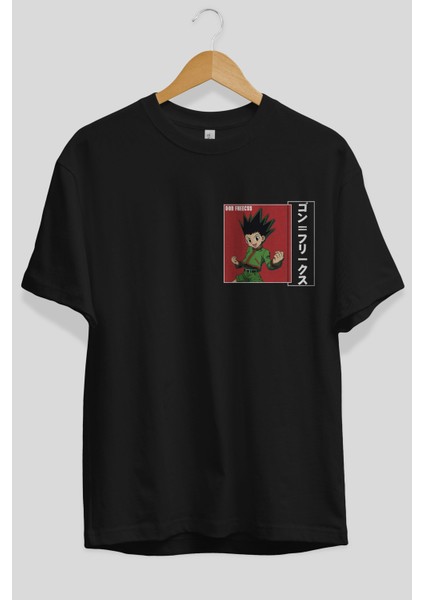 Gon Freecss Hunter x Hunter 5 Ön Sol Baskılı Oversize T-Shirt Erkek Kadın Unisex Pamuk Bisiklet Yaka Tişort fiyatları