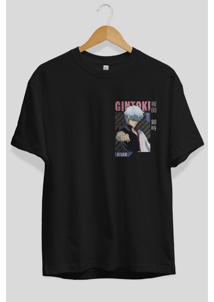 Gintoki Sakata Gıntama 2 Ön Sol Baskılı Oversize T-Shirt Erkek Kadın Unisex Pamuk Bisiklet Yaka Tişort fiyatları