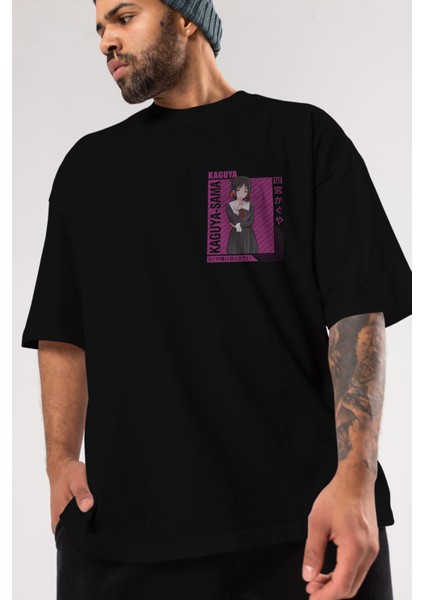 Kaguya Shinomiya 4 1 Ön Sol Baskılı Oversize T-Shirt Erkek Kadın Unisex Pamuk Bisiklet Yaka Tişort modelleri