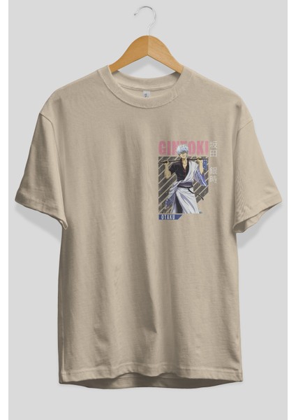 Gintoki Sakata Gıntama 3 Ön Sol Baskılı Oversize T-Shirt Erkek Kadın Unisex Pamuk Bisiklet Yaka Tişort fiyatları