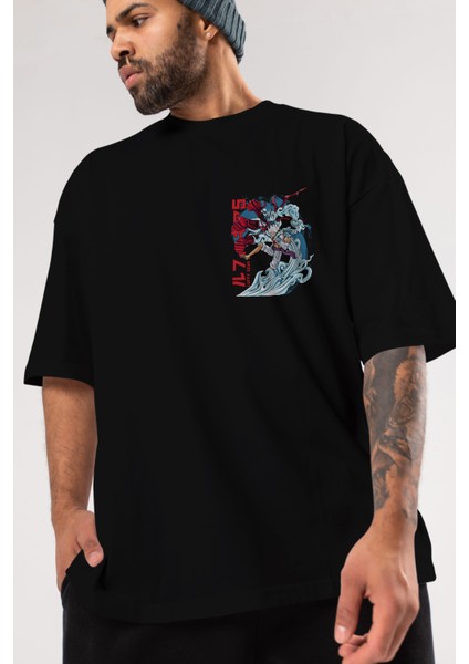 Monkey D. Luffy Gear5 2 Ön Sol Baskılı Oversize T-Shirt Erkek Kadın Unisex Pamuk Bisiklet Yaka Tişort modelleri