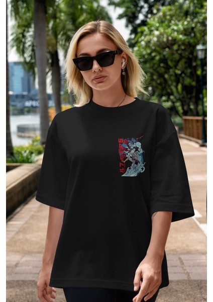Monkey D. Luffy Gear5 2 Ön Sol Baskılı Oversize T-Shirt Erkek Kadın Unisex Pamuk Bisiklet Yaka Tişort indirimleri