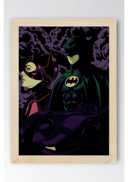 Batman Çerçeveli Tablo - Kedi Kadın Poster Tablo