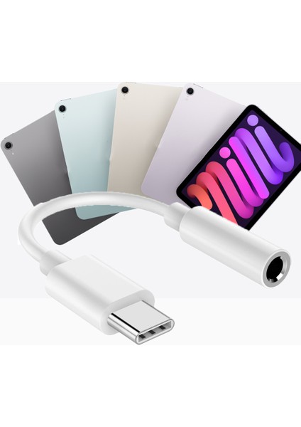 iPad Ile Uyumlu Type-C Kulaklık Çevirici Dönüştürücü Aparatı Aux Dönüştürücüsü
