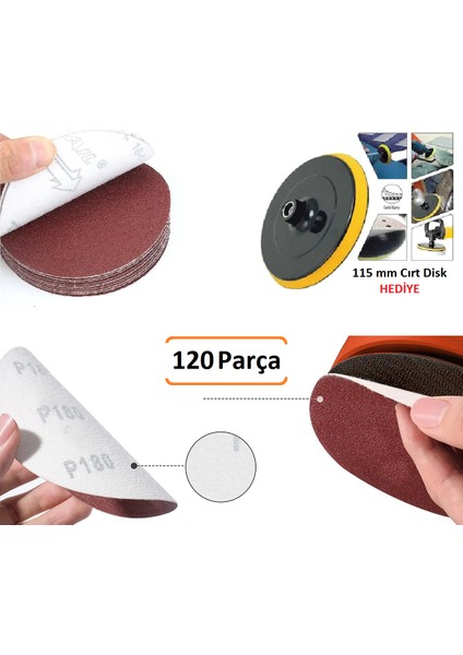 Cırt Zımpara Kağıdı 115 mm Paket 120 Adet