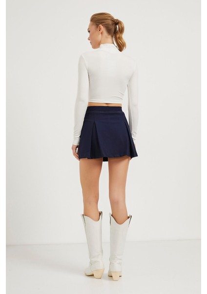 Esnek Pile Detaylı Şort Etek modelleri