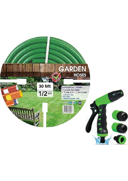 Venoa Garden VGN30 Kırılmaz Örgülü Bahçe Su Hortumu 30 mt 5 Parça