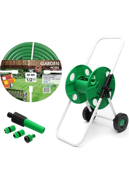Garden VMG40 Tekerlek Tamburlu Bahçe Su Hortumu 40 mt 6 Parça