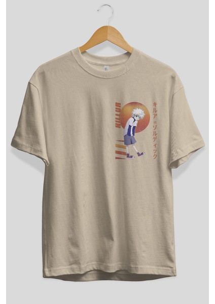 Killua Zoldyck 5 2 Ön Sol Baskılı Oversize T-Shirt Erkek Kadın Unisex Pamuk Bisiklet Yaka Tişort fiyatları