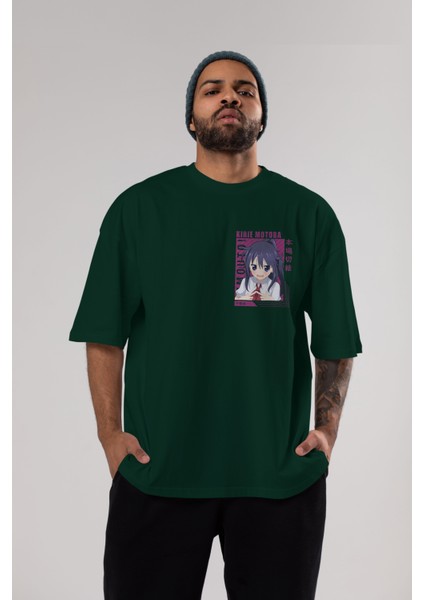 Kirie Motoba 4 Ön Sol Baskılı Oversize T-Shirt Erkek Kadın Unisex Pamuk Bisiklet Yaka Tişort indirimleri