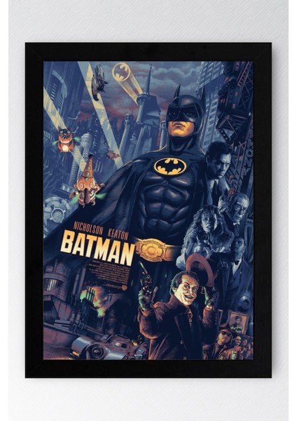 Batman Çerçeveli Tablo - Batman Eski Film Afişi Poster Tablo