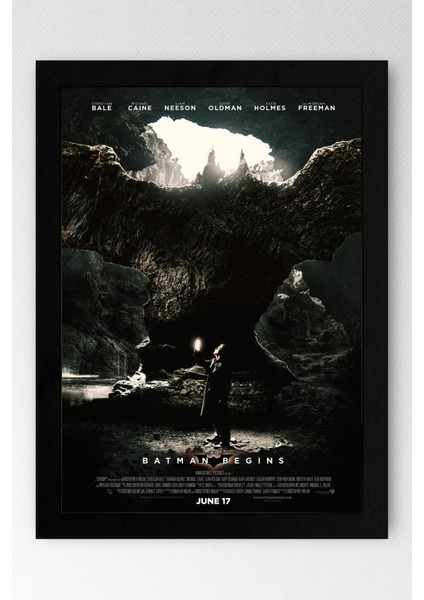 Batman Çerçeveli Tablo - Batman Begins Film Afişi Poster Tablo