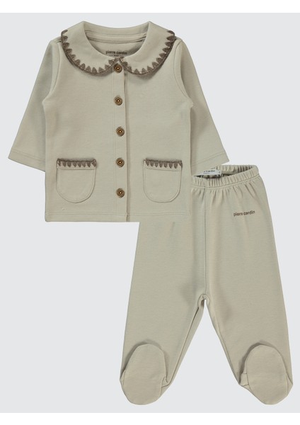 Kız Bebek Pijama Takımı 1-6 Ay Bej