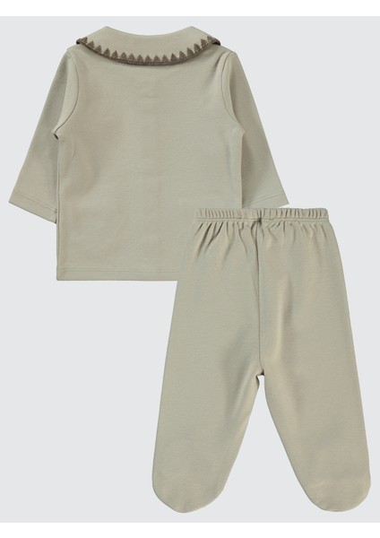 Kız Bebek Pijama Takımı 1-6 Ay Bej