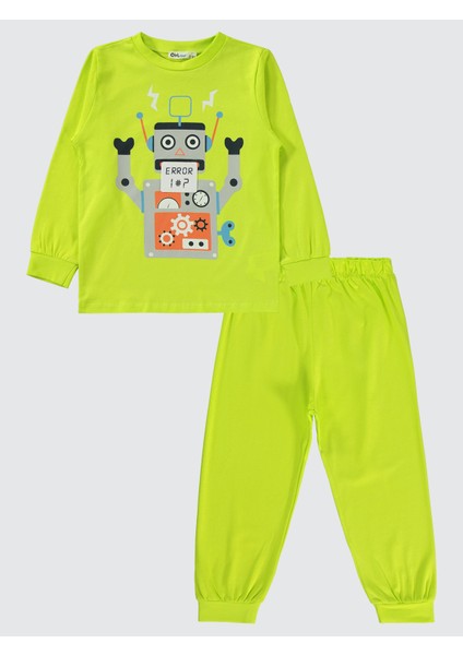 Erkek Çocuk Pijama Takımı 2-5 Yaş Limon Sarısı fırsatları