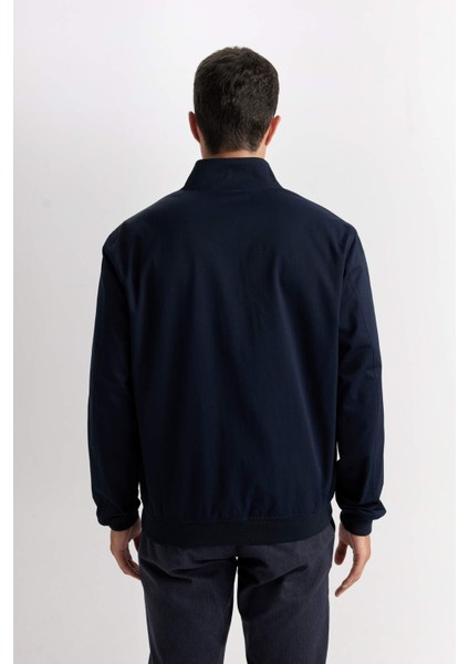 Slim Fit Dar Kesim Dik Yaka Fermuarlı Mont D7338AX25SP