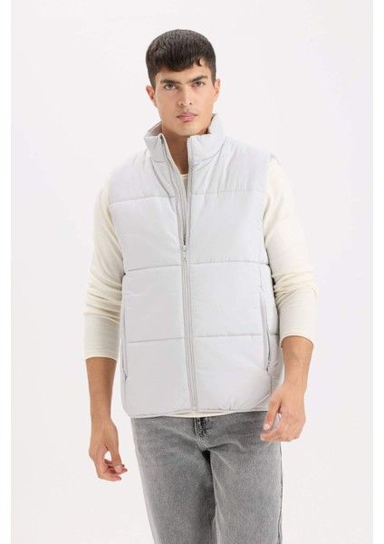 Regular Fit Dik Yaka Fermuarlı Şişme Yelek D6286AX25SP