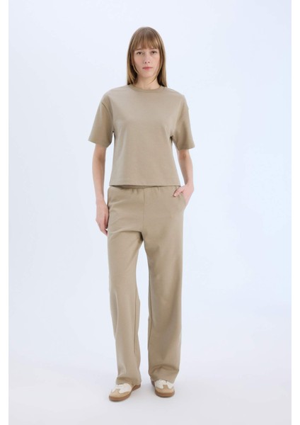 Relax Fit Bisiklet Yaka Basic Düz Kısa Kollu Tişört C7630AX25SP