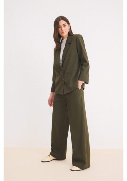 Wide Leg Geniş Paça Esnek Belli Bağcıklı Basic Düz Palazzo Pantolon C5628AX25SP