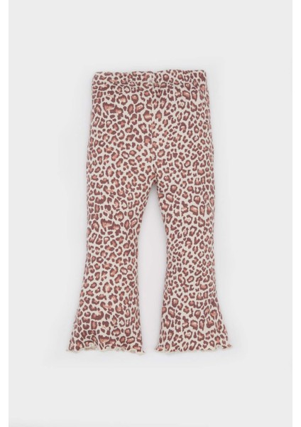 Kız Bebek Leopar Desenli Fitilli Kaşkorse Tayt E5105A525SP