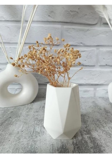 Modern Beyaz Seramik Vazo - Çok Amaçlı Dekoratif Aksesuar, Ev ve Ofis Için fiyatları