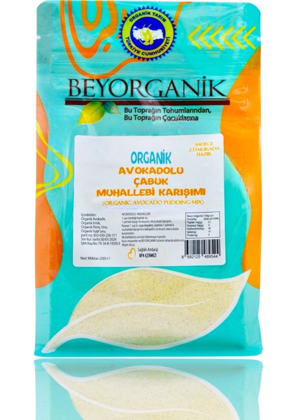 ORGANİK Avokadolu Çabuk Muhallebi Karışımı 200gr (Pestisit ve Aflatoksin Analizli) indirimleri