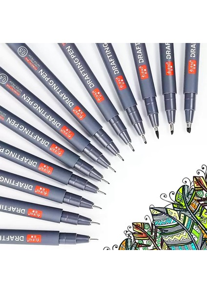 Pigmentli Teknik Çizim Kalemi 12 Li (8801-12)