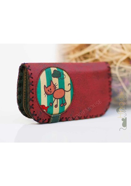 Kedi Balık Figürlü Büyük Cüzdan Etnik Bohem Retro Vintage Style - Bordo fiyatları