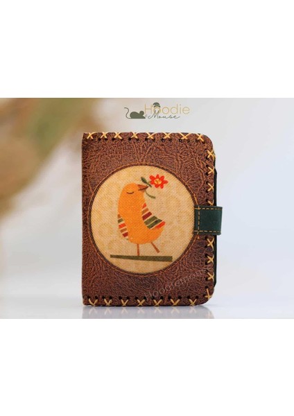Kuş Figürlü Küçük Cüzdan Etnik Bohem Retro Style - KAHVERENGİ