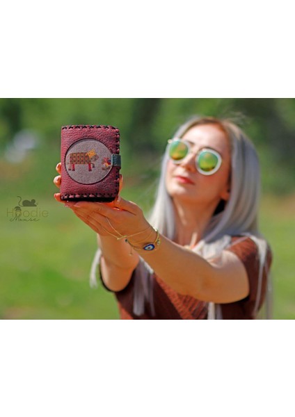 Inek Figürlü Küçük Cüzdan Etnik Bohem Retro Style - Bordo fiyatları