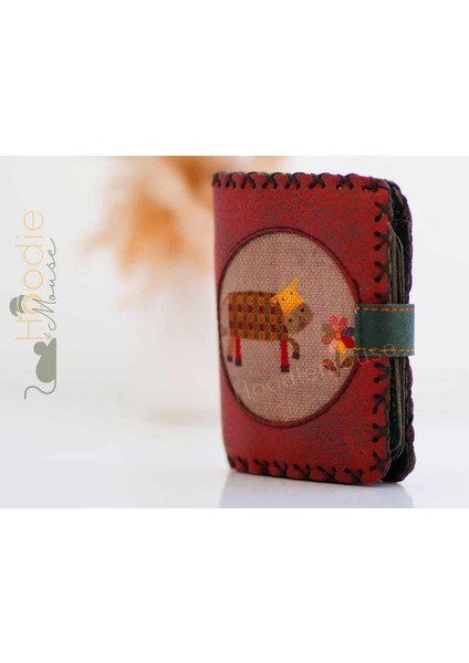 Inek Figürlü Küçük Cüzdan Etnik Bohem Retro Style - Bordo modelleri
