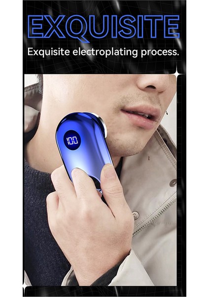 Mini Elektrikli Tıraş Makinesi ile Atmosfer Lambası LED Ekran Erkekler Için Taşınabilir Seyahat Akülü Yüz Sakal Bıçakları, Siyah (Yurt Dışından) fırsatları