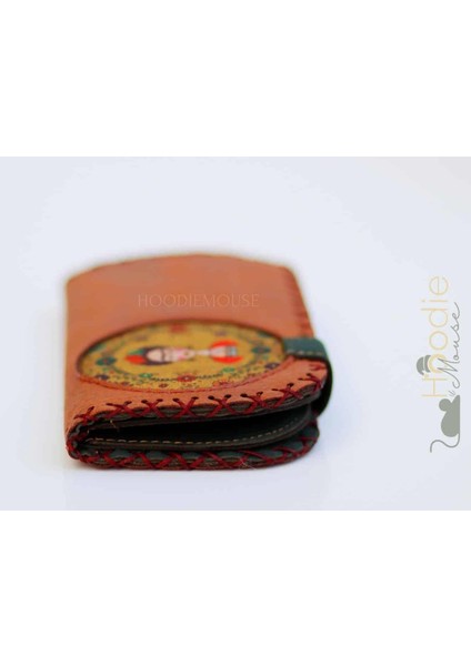 Frida Figürlü Büyük Cüzdan Etnik Bohem Retro Vintage Style - Taba modelleri