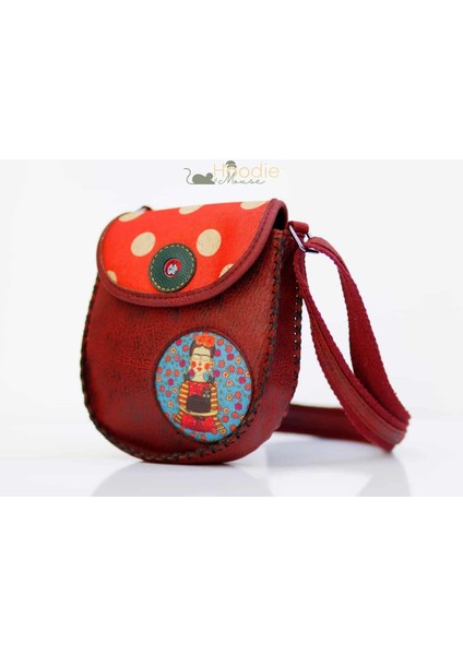 Mavi Frida Çapraz Örgülü Kol Çantası Etnik Bohem Style - Bordo