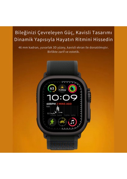 Watch Ultra 3 HK10 Amoled Ekran G-Sensör 2.02 Inç Akıllı Saat 1gb 2 Kordon Chat Gpt 2.0