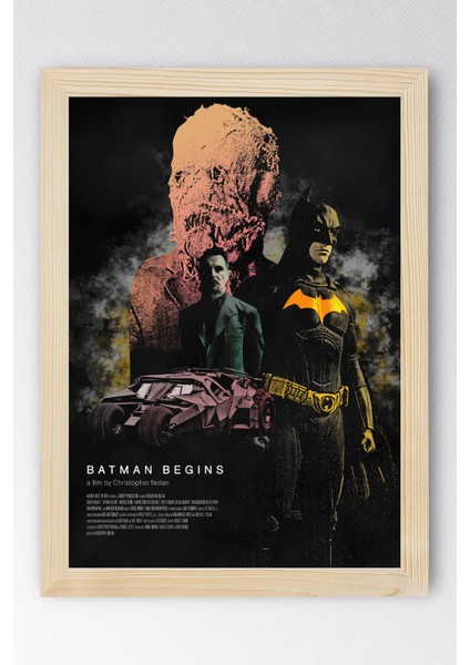 Batman Çerçeveli Tablo - Batman Begins Film Afişi Poster Tablo