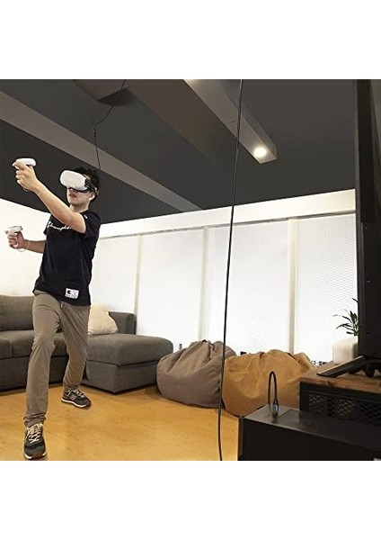 Gbps Type-C Vr Data Şarj Kablosu Oculus Quest 2 Için Link Cable 90° Type-C Uç USB 3.2 Kablo 5 Metre 3A CC1064 Profesyonel Bilgisayar Bağlantı Kablosu