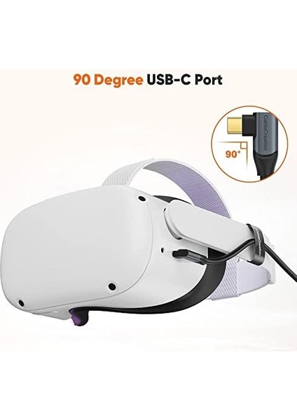 Gbps Type-C Vr Data Şarj Kablosu Oculus Quest 2 Için Link Cable 90° Type-C Uç USB 3.2 Kablo 5 Metre 3A CC1064 Profesyonel Bilgisayar Bağlantı Kablosu
