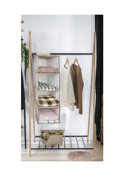 Kapısı 4 Bölmeli Askılı Dolap Düzenleyici Organizer Gri modelleri