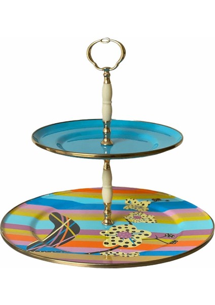 Vintage Emaye 2 Katlı Kurabiyelik Cümbüş Ç:30 cm fırsatları