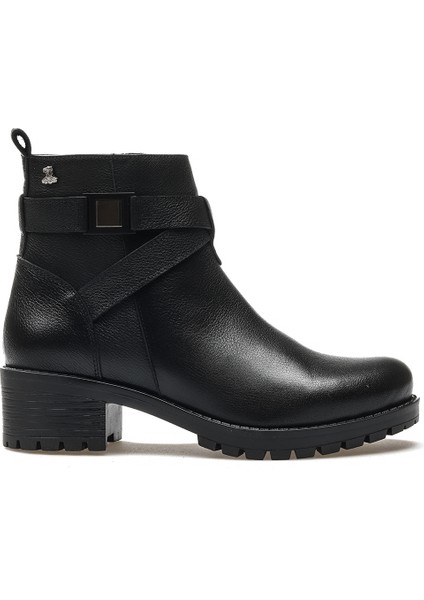 Kadın Deri Toka Detaylı Topuklu Günlük Bot 24K 3373K Z