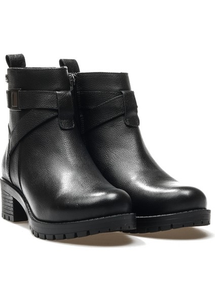 Kadın Deri Toka Detaylı Topuklu Günlük Bot 24K 3373K Z indirimleri