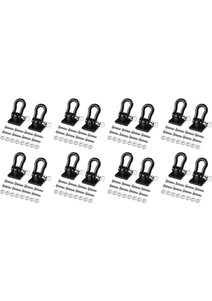 16 Adet Römork Çekme Tokası Çekme Kancaları Metal Tırmanma Römork Prangaları 1/10 Rc Araba Kamyon Tırmanma Araba (Siyah) (Yurt Dışından)
