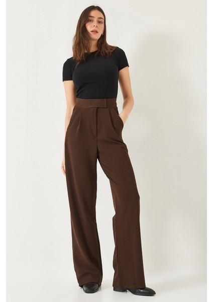 Kadın Yüksek Bel Likralı Cırtlı Palazzo Pantolon fiyatları