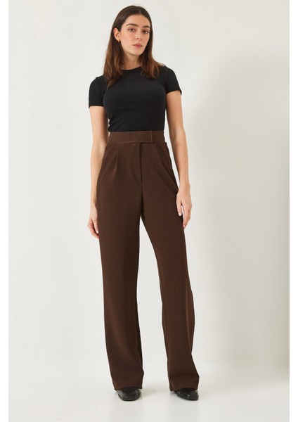 Kadın Yüksek Bel Likralı Cırtlı Palazzo Pantolon indirimleri